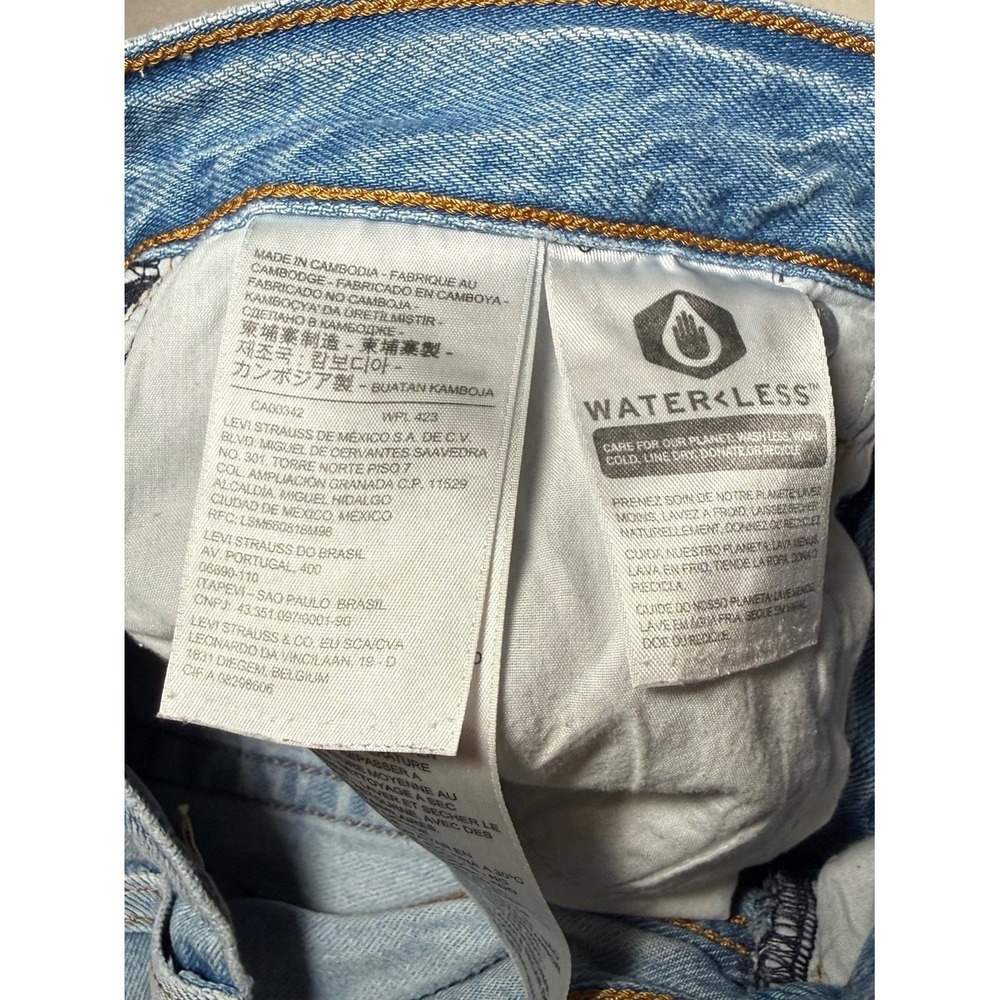 Levi's Ribcage Straight Jeans 27 High Rise Light Wash Ankle Cropped Button Fly - Picture 8 of 13
